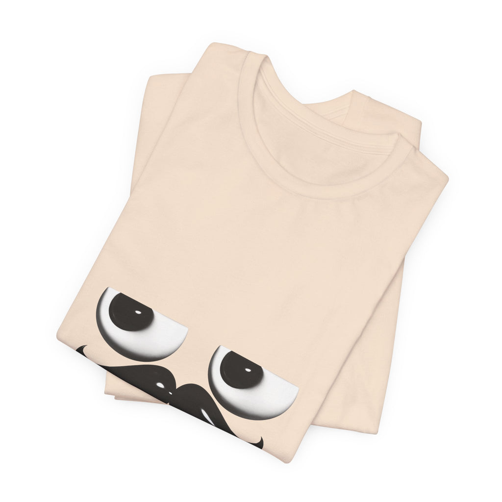 Funny Mustache Eyes T-Shirt – Minimalist Humor Emoji Face Graphic Tee